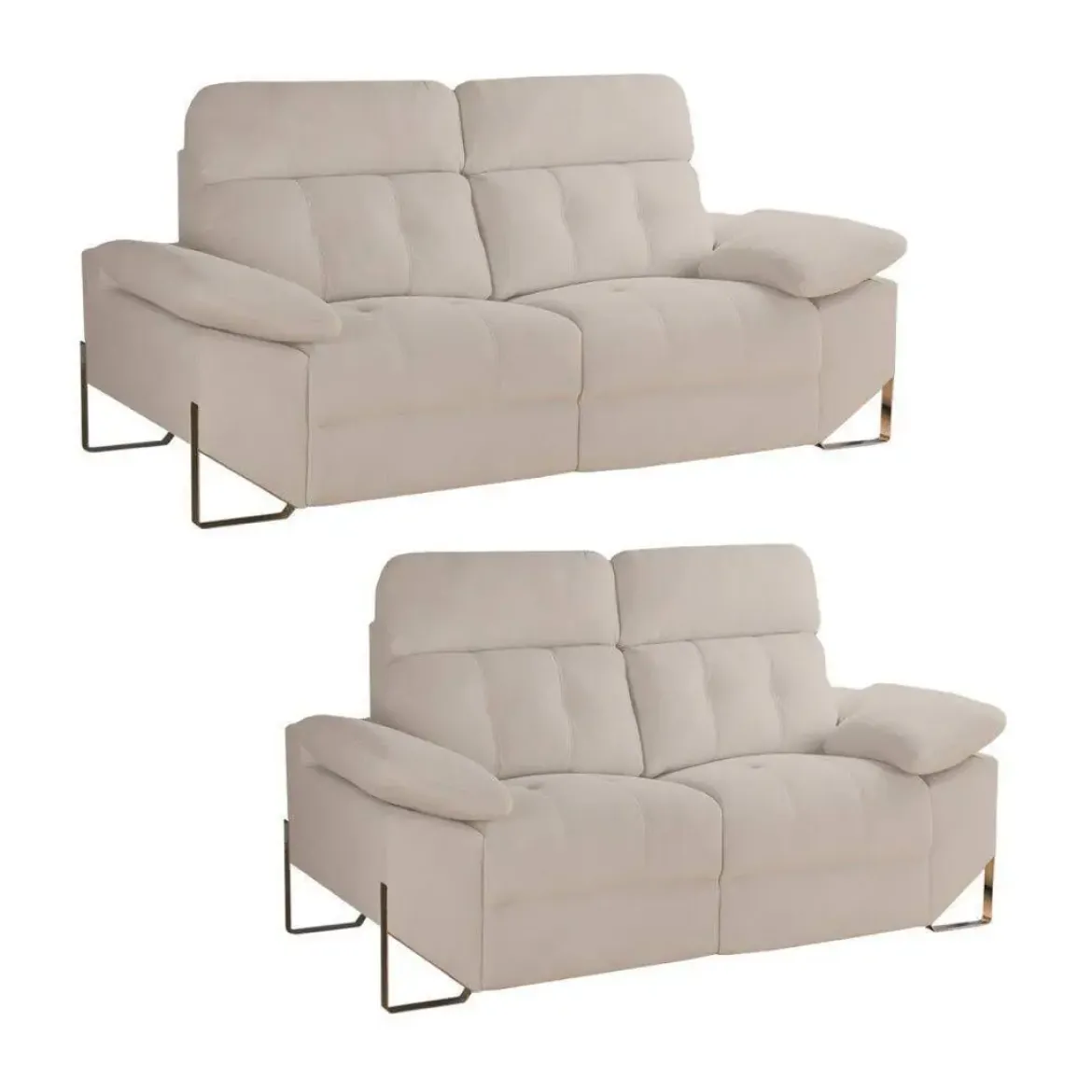 Conjunto Sofás3+2 Plazas Relax Eléctrico Tapizado en Poliéster XENA