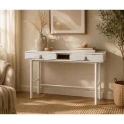 Consola Blanca con Cajones y Hueco MDF MB-211741