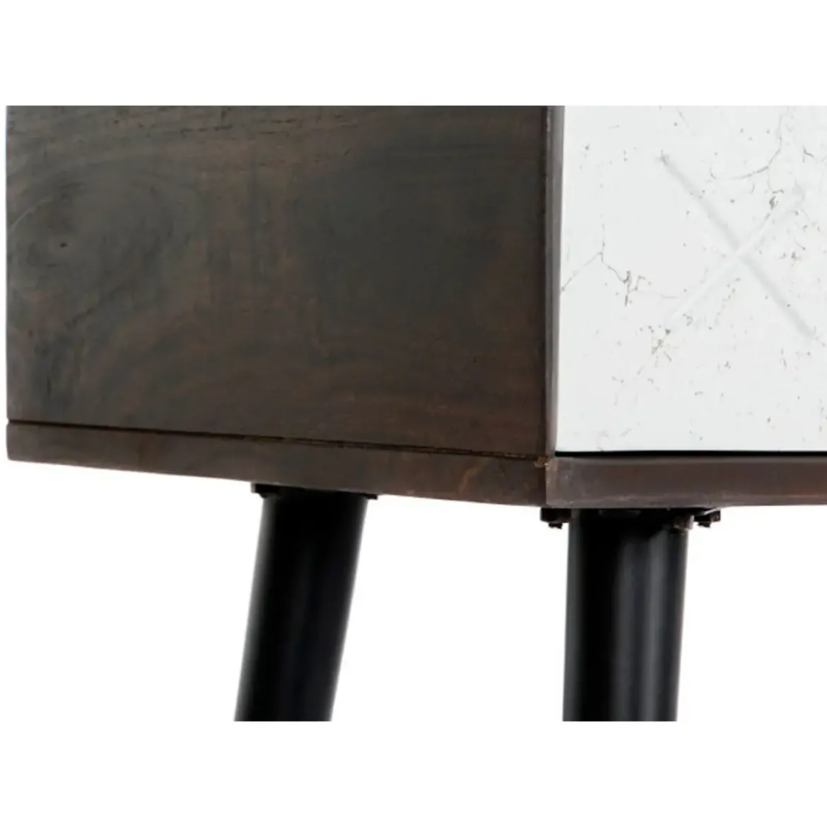 Consola con 2 Cajones Color Marrón Oscuro y Blanco MB-206316