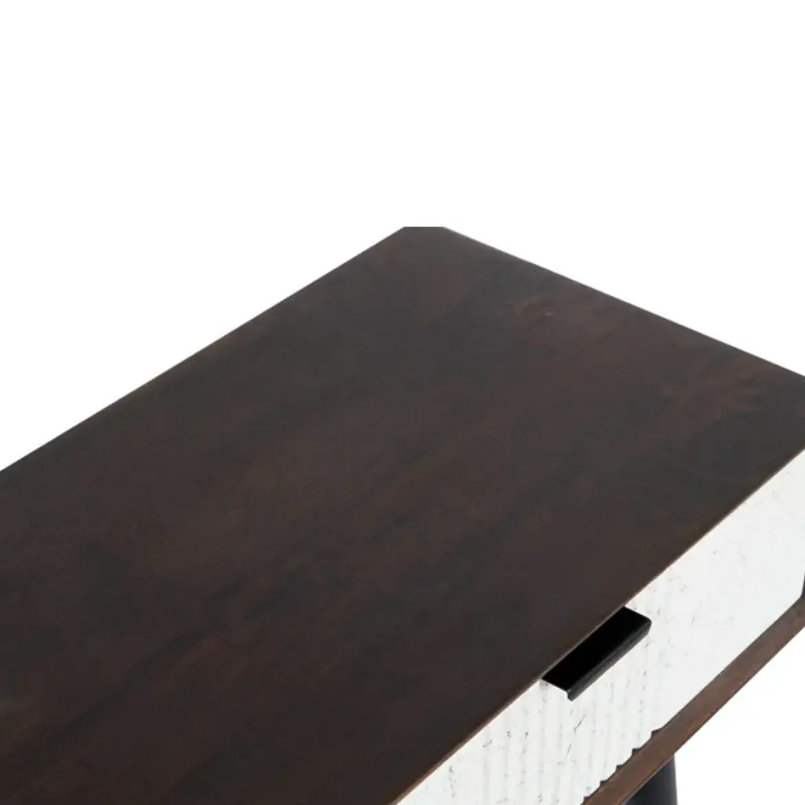Consola con 2 Cajones Color Marrón Oscuro y Blanco MB-206316