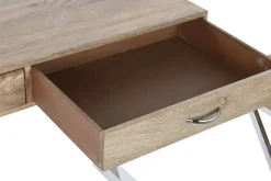 Consola con 2 Mesitas Auxiliares en Madera de Mango y Acero MB-208604