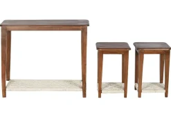 Consola con Mesitas Auxiliares en Madera de Mango MB-221671