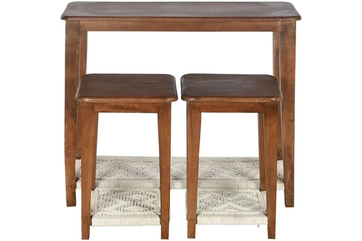 Consola con Mesitas Auxiliares en Madera de Mango MB-221671