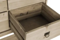 Consola de Entrada con 6 Cajones en Madera de Pino Marrón MB-204856