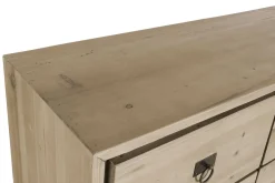 Consola de Entrada con 6 Cajones en Madera de Pino Marrón MB-204856