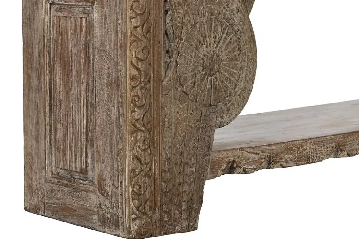 Consola de Entrada Tallada en Madera Teca y Mango MB-216511