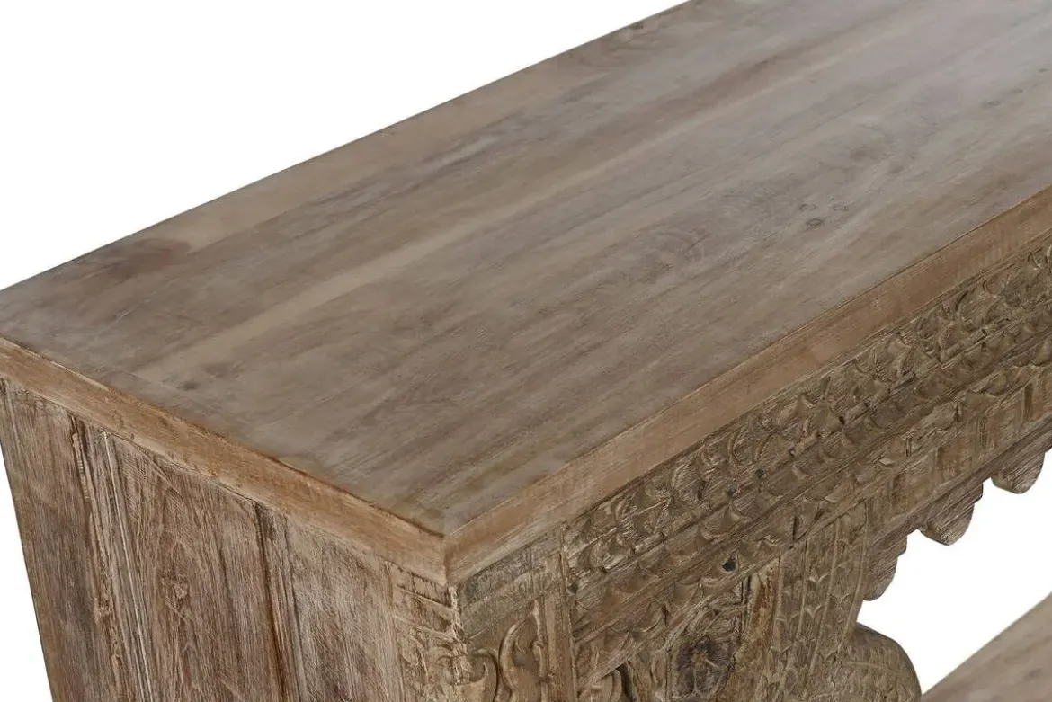 Consola de Entrada Tallada en Madera Teca y Mango MB-216511