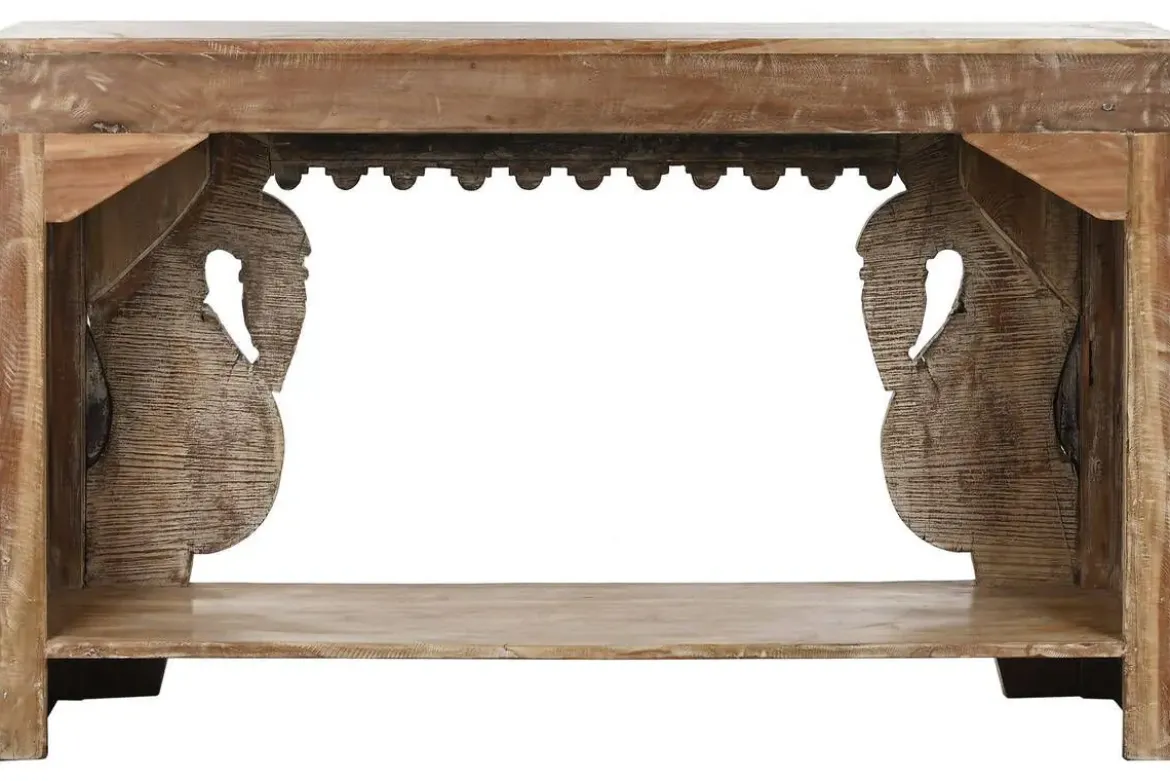 Consola de Entrada Tallada en Madera Teca y Mango MB-216511