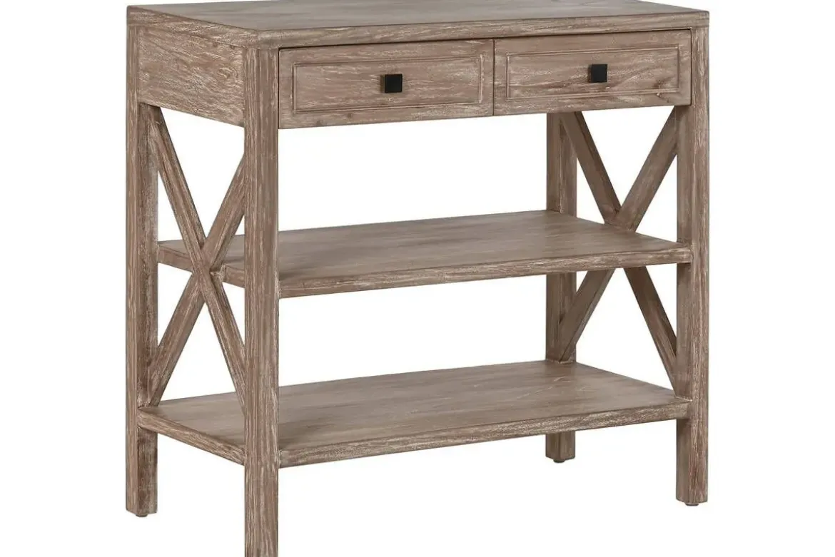 Consola de Madera Bayur con Cajones y Estantes MB-215348