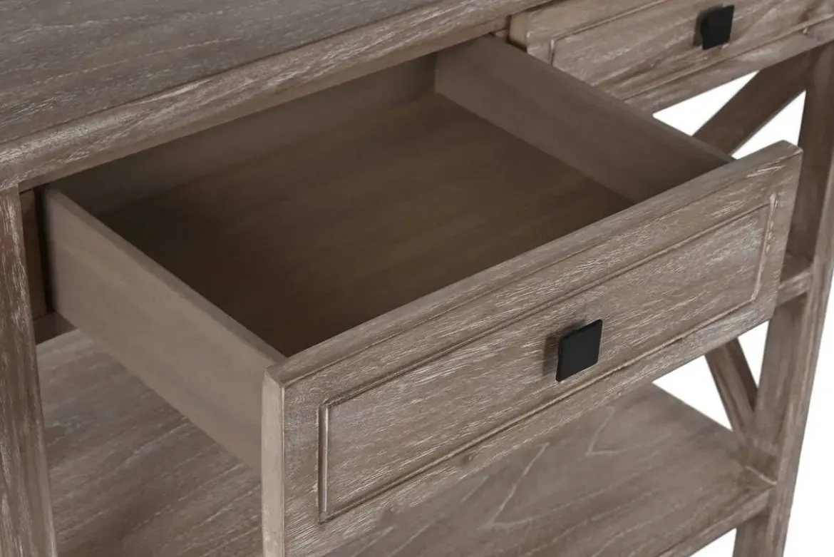 Consola de Madera Bayur con Cajones y Estantes MB-215348