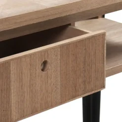 Consola de madera color natural con patas color negro GABAR 10406