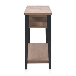 Consola de madera color natural con patas color negro GABAR 10406