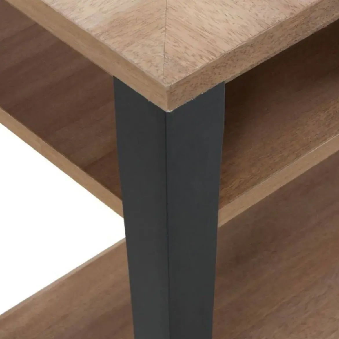 Consola de madera color natural con patas color negro GABAR 10406