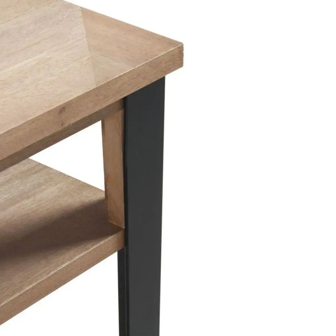 Consola de madera color natural con patas color negro GABAR 10406