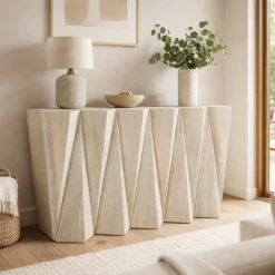 Consola de Madera de Mango Beige MB-212690