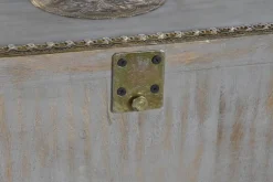 Consola de Madera de Mango con Latón Elefante Dorado MB-200965