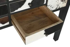 Consola de Madera de Mango con Piel Vaca MB-208897