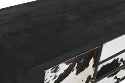 Consola de Madera de Mango con Piel Vaca MB-208897