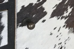 Consola de Madera de Mango con Piel Vaca MB-208897