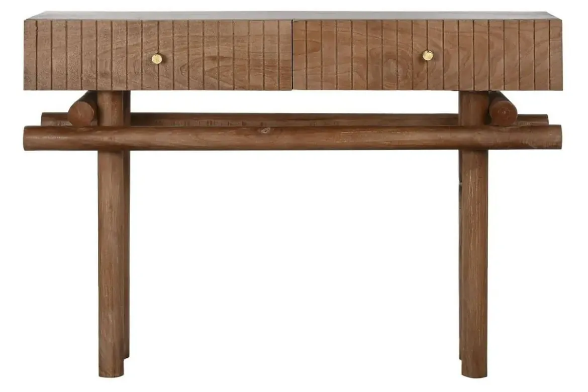 Consola de Madera de Mango Natural 2 Cajones MB-215099