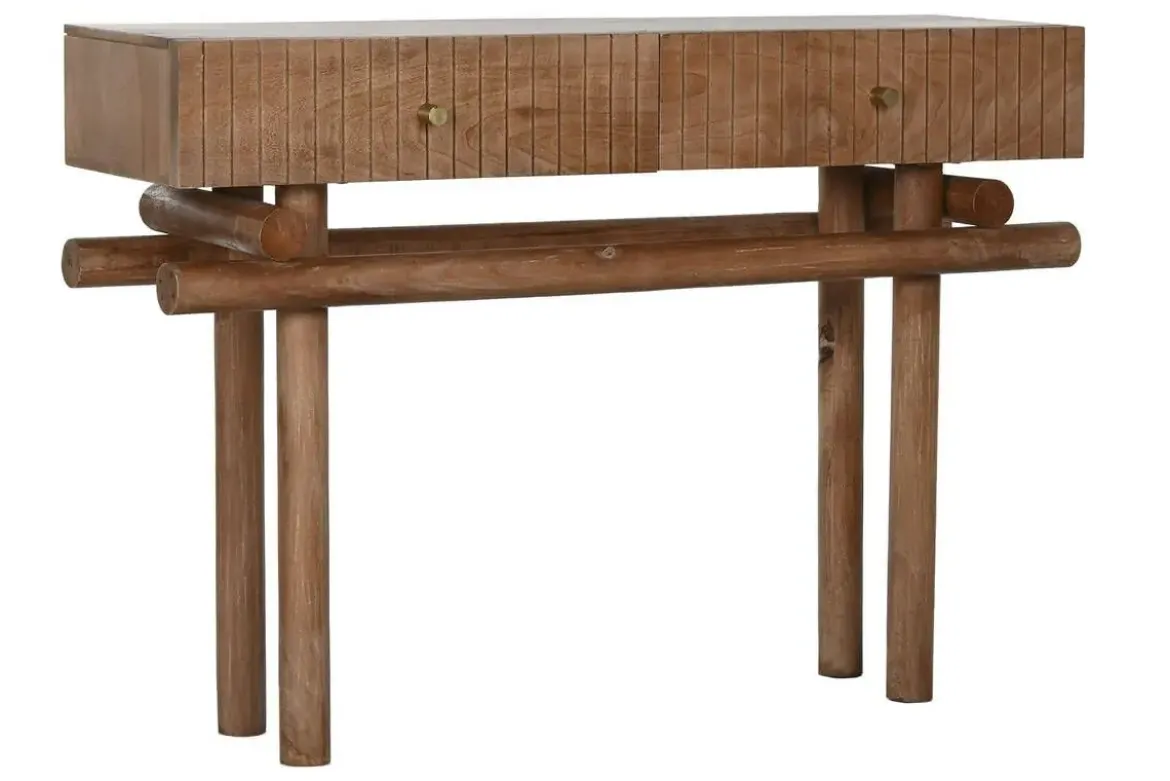 Consola de Madera de Mango Natural 2 Cajones MB-215099