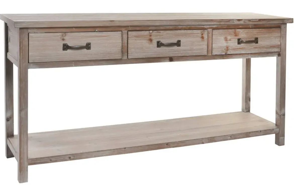 Consola de Madera de Paulownia con 3 Cajones 160 cm MB-218675