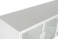 Consola de Metal Blanca con Puertas de Cristal MB-208105