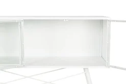 Consola de Metal Blanca con Puertas de Cristal MB-208105