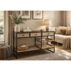 Consola de Metal y Madera con Cajones MB-211202