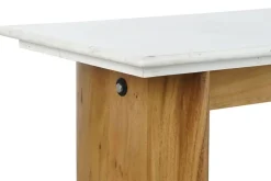 Consola de Mármol Blanco con Madera de Mango 120 cm MB-208508