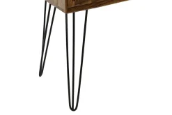 Consola de Recibidor de Acacia con 2 Cajones y Patas de Metal MB-177696
