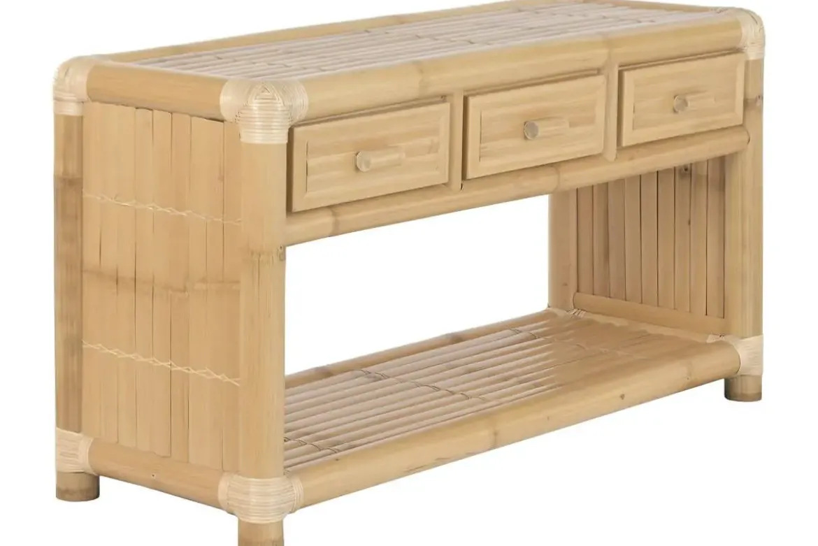 Consola de Recibidor de Bambú y Ratán Natural MB-221752