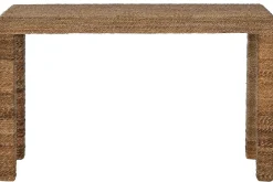Consola de Recibidor de Fibra Natural y Madera de Teca MB-220078