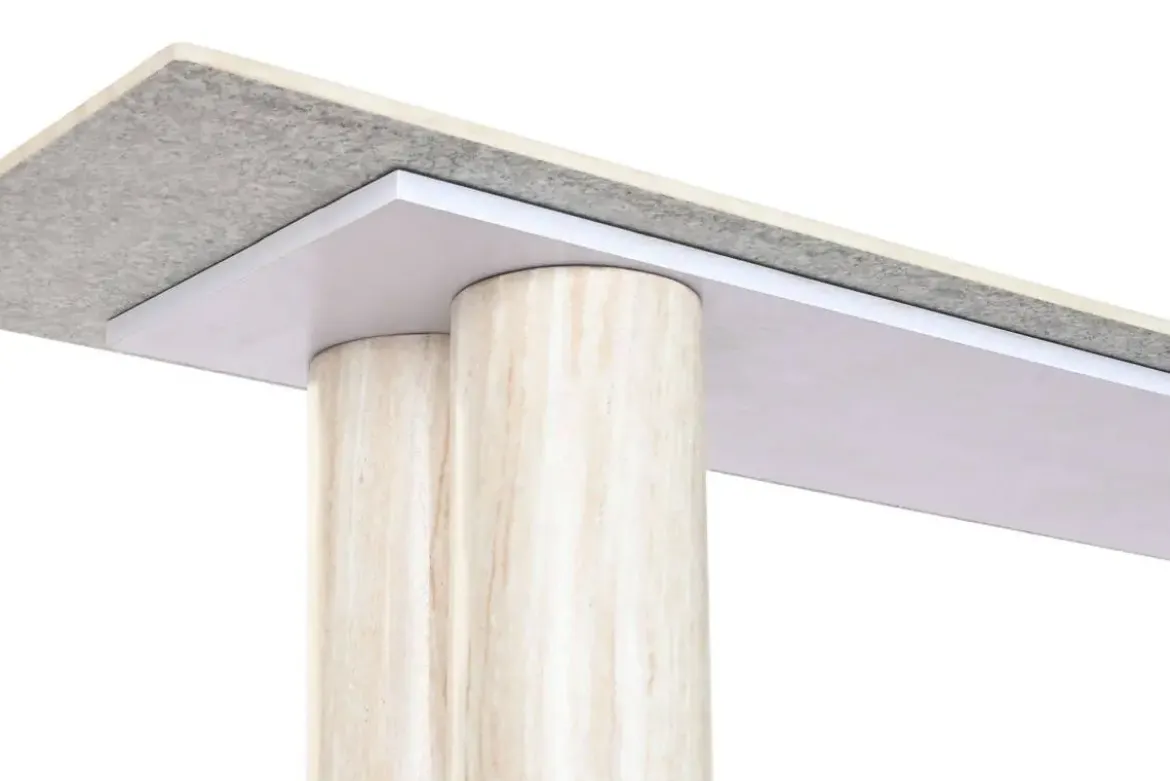 Consola de Recibidor de Granito y MDF Color Beige MB-221375