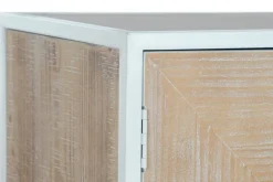 Consola de Recibidor de Madera de Abeto y Metal Blanco MB-206500