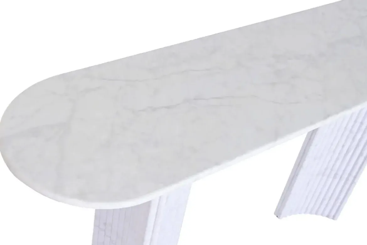 Consola de Recibidor Simil Mármol Blanco con Granito MB-226678