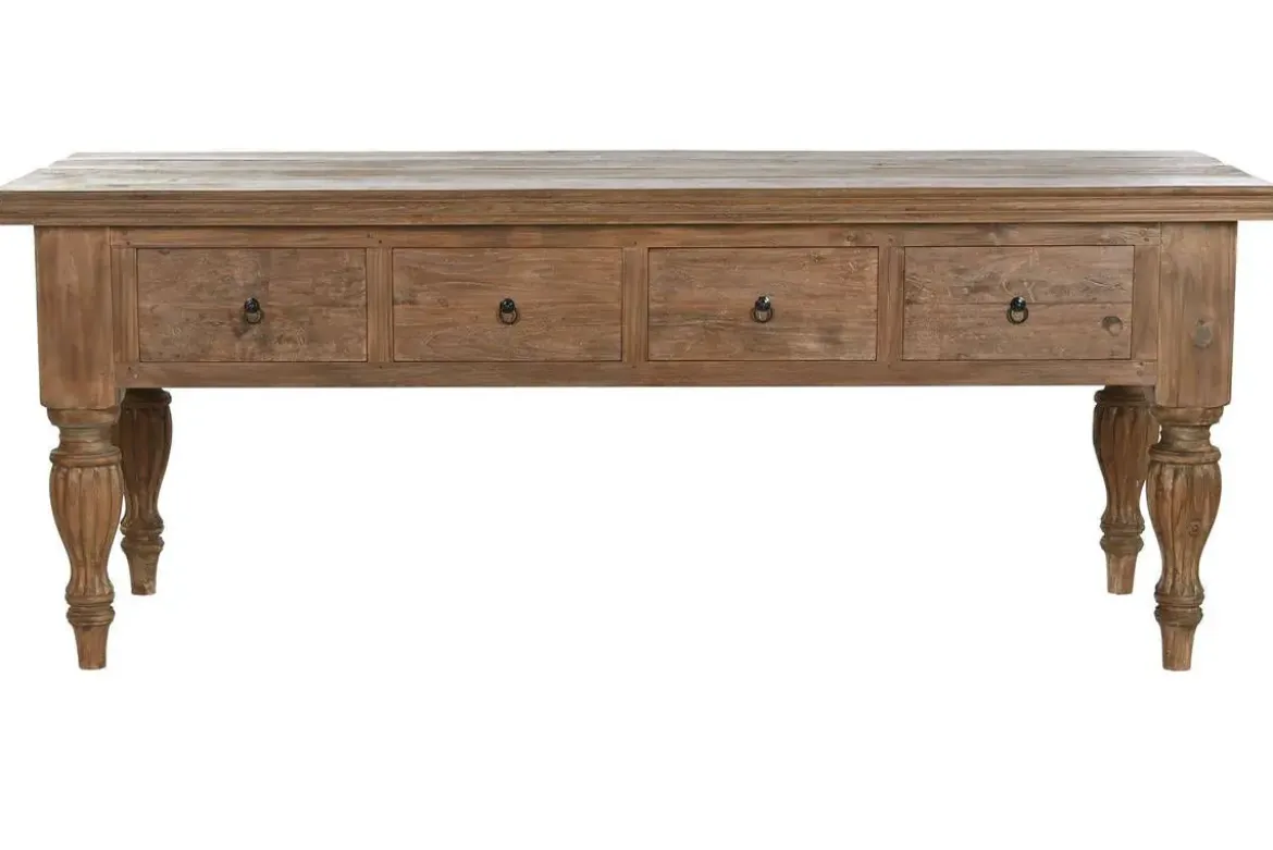 Consola de Teca Reciclada con 4 Cajones MB-217304