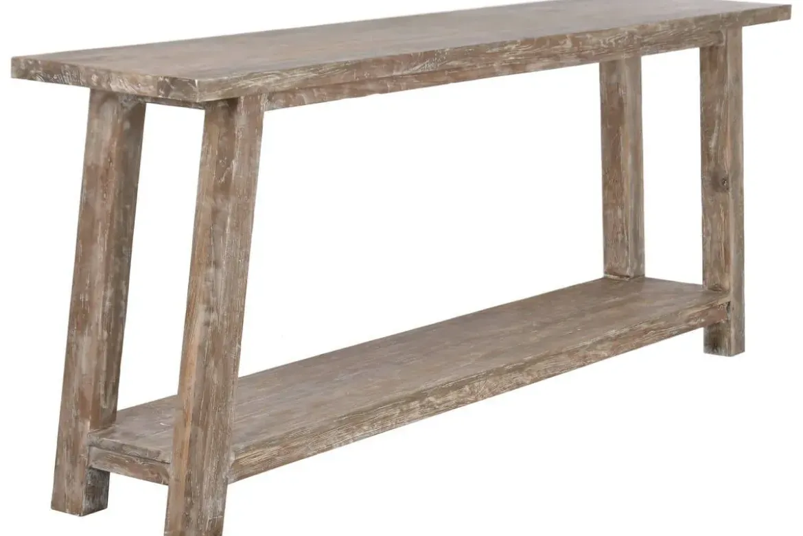 Consola de Teca Reciclada Decapé Blanco MB-224024