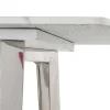 Consola en Acero y Mármol Plateado MB-182534