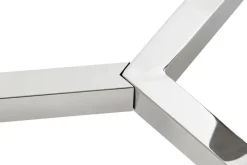 Consola en Acero y Mármol Plateado MB-182534