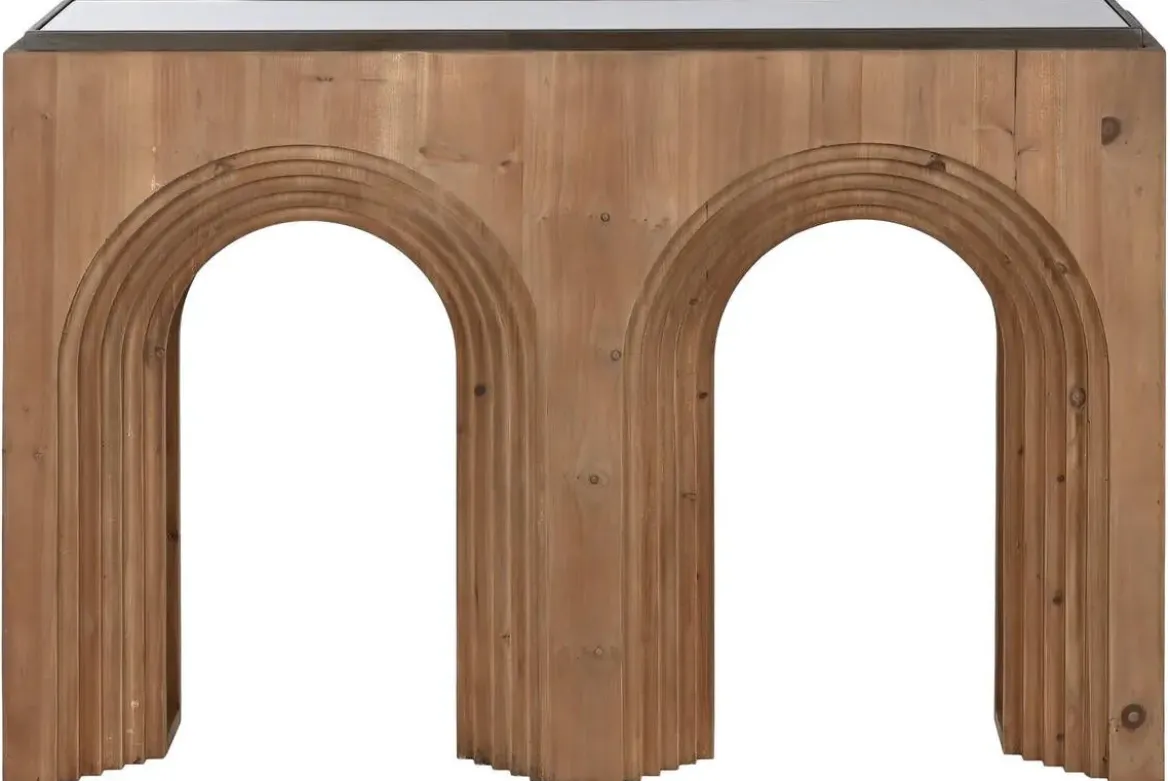 Consola en Madera de Abeto con Cristal MB-212218
