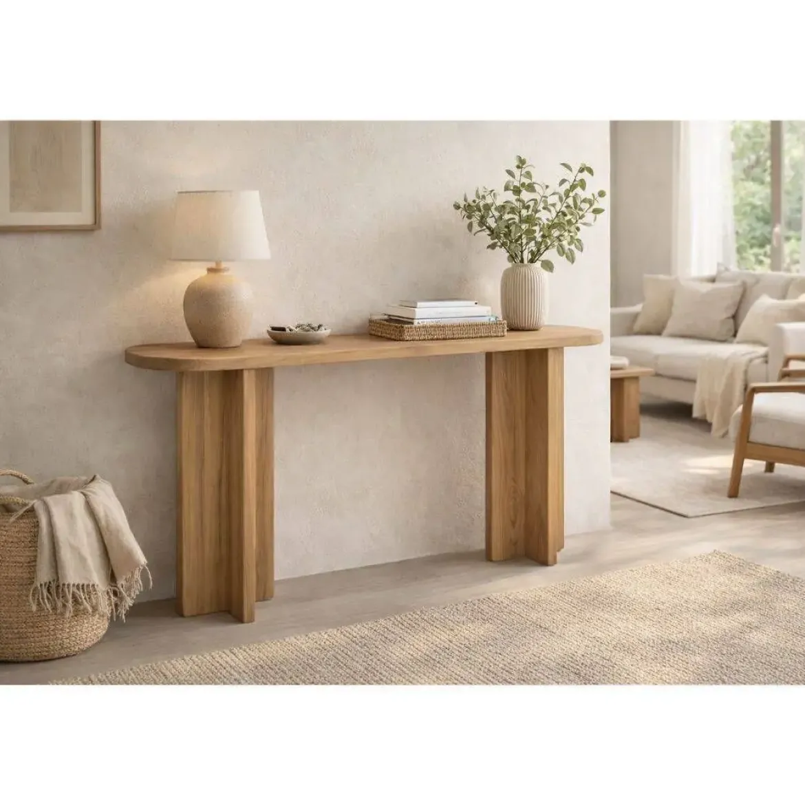 Consola en Madera de Teca Marrón MB-221788