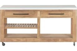 Consola Estructura de Madera Reciclada con Ruedas MB-222401