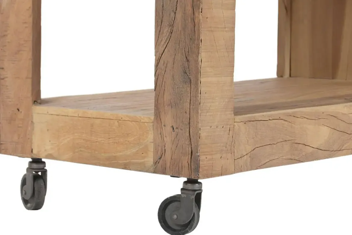 Consola Estructura de Madera Reciclada con Ruedas MB-222401