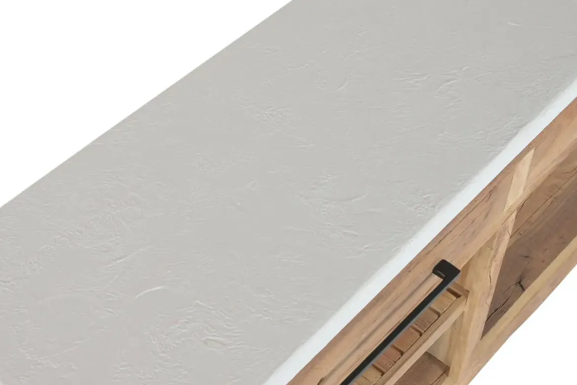 Consola Estructura de Madera Reciclada con Ruedas MB-222401