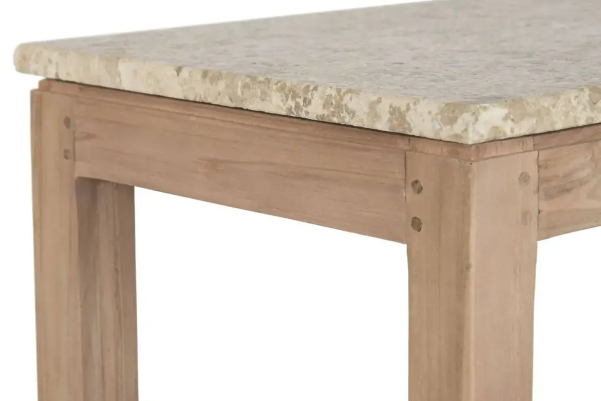 Consola Estructura de Madera Reciclada con Mármol Natural MB-221765