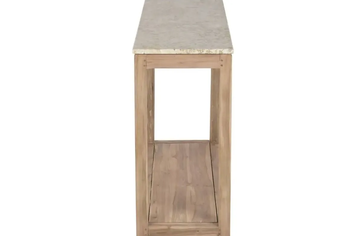 Consola Estructura de Madera Reciclada con Mármol Natural MB-221765