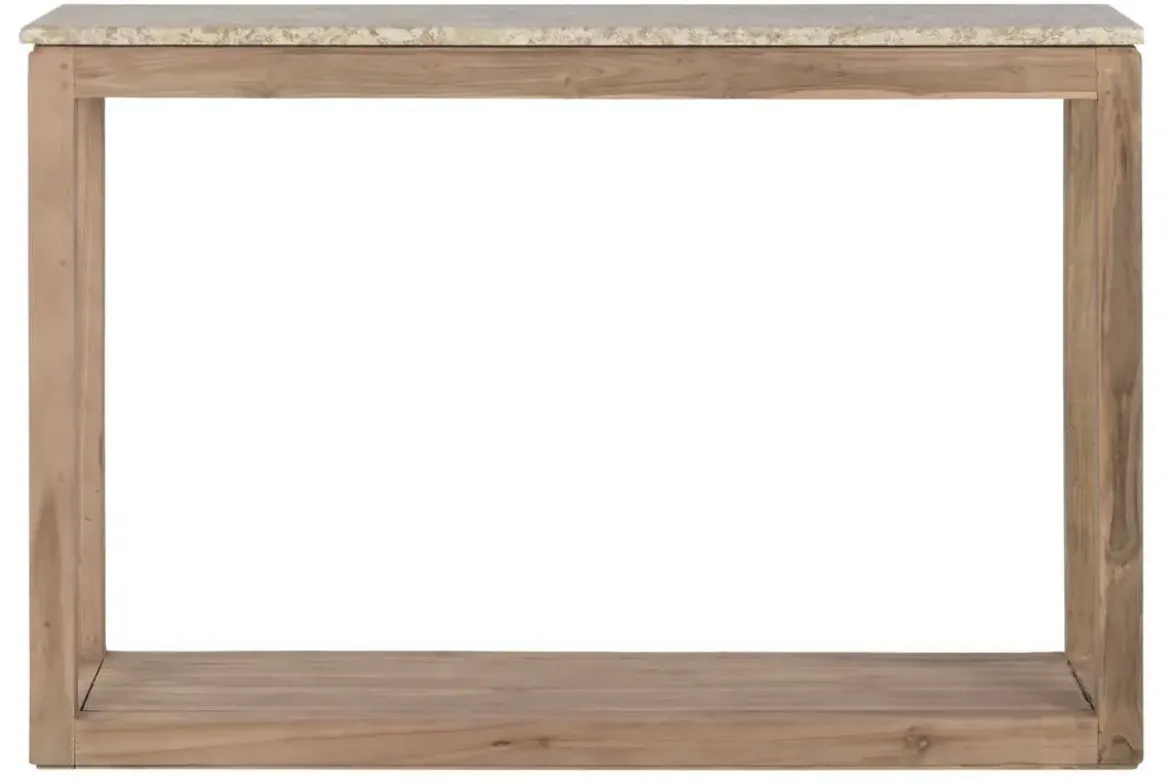 Consola Estructura de Madera Reciclada con Mármol Natural MB-221765