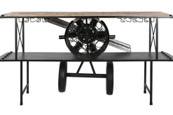Consola Industrial Madera y Metal Diseño Avión Negro MB-211965