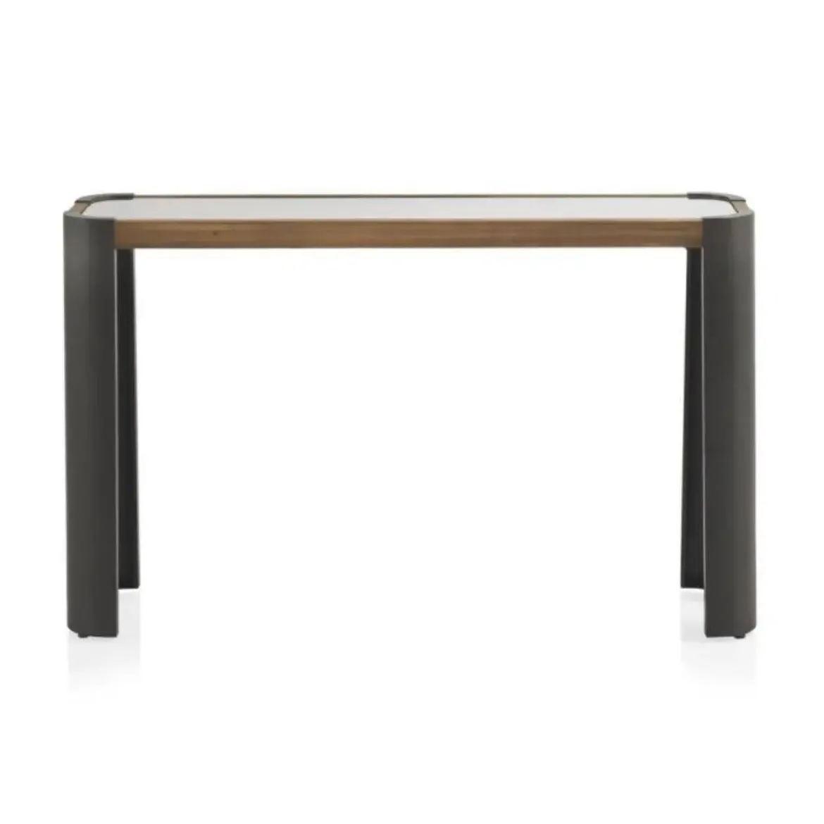 Consola metálica con madera y cristal en color natural GABAR 10950